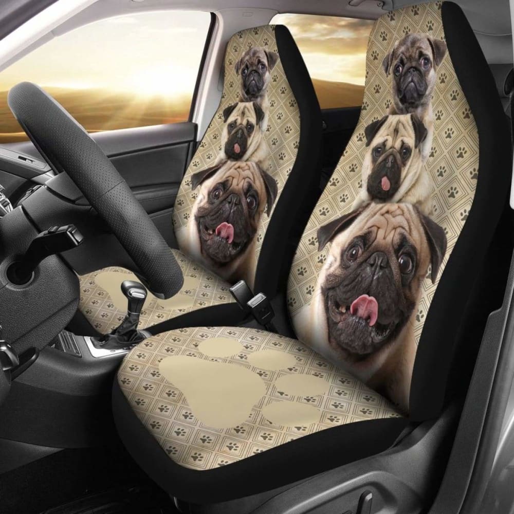 Pug Dog Car Seat Covers Funny Decor Your Car Seat 102918 - YourCarButBetter