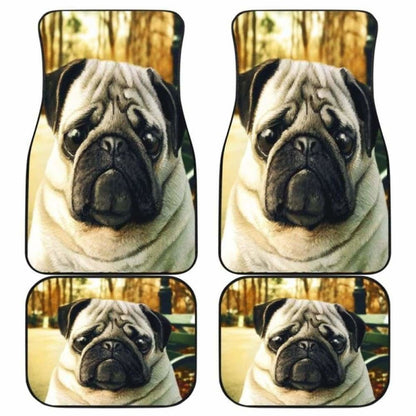 Pug Dog Hungry Sad Face Car Floor Mats 102918 - YourCarButBetter