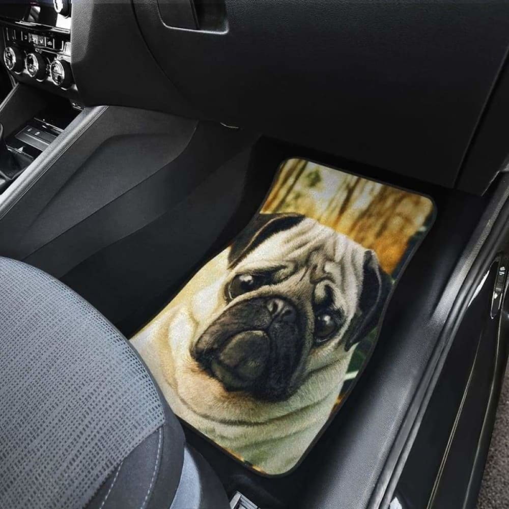 Pug Dog Hungry Sad Face Car Floor Mats 102918 - YourCarButBetter
