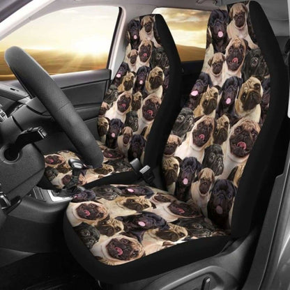 Pug Full Face Car Seat Covers 102918 - YourCarButBetter