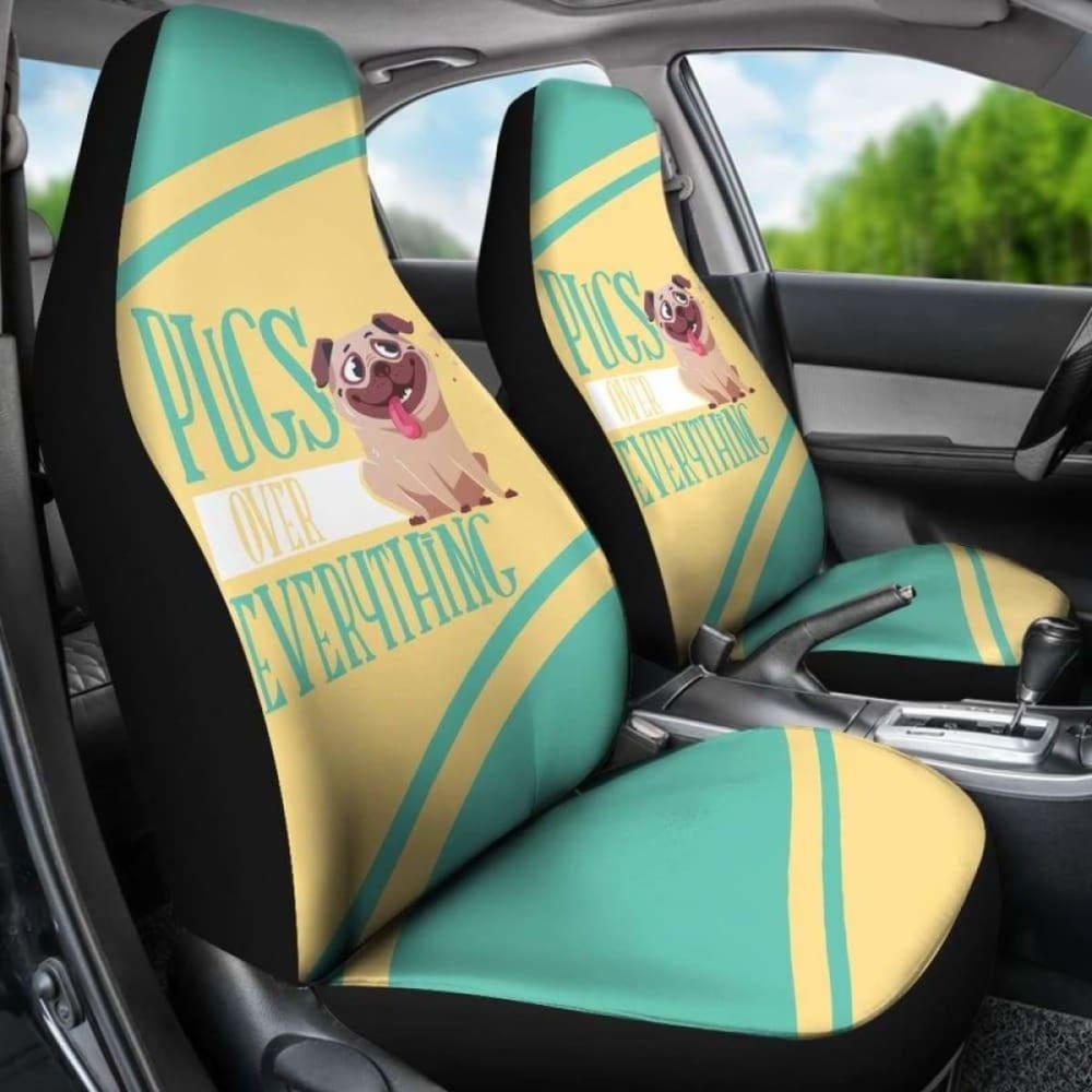 Pugs Over Everything Car Seat Covers 102918 - YourCarButBetter