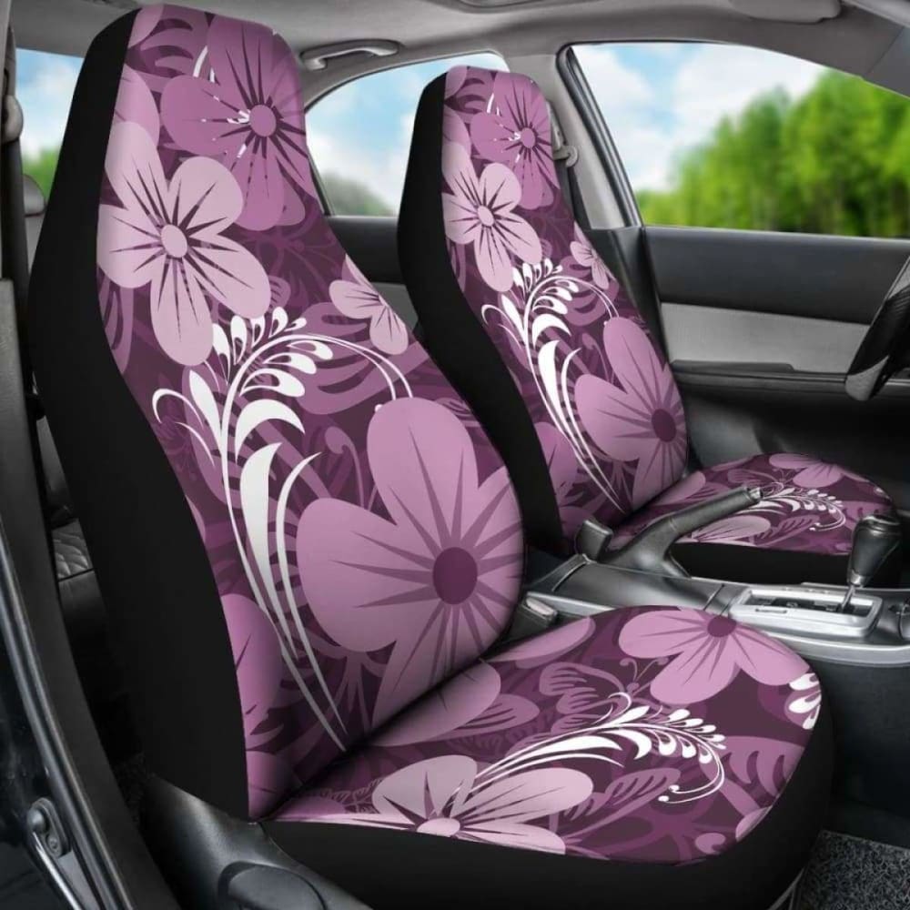 Purple Aloha Flowers Car Seat Covers 153908 - YourCarButBetter