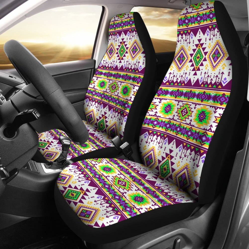 Purple And Green Aztec Car Seat Covers 174510 - YourCarButBetter
