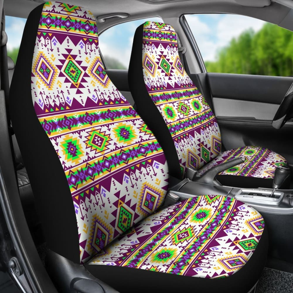 Purple And Green Aztec Car Seat Covers 174510 - YourCarButBetter