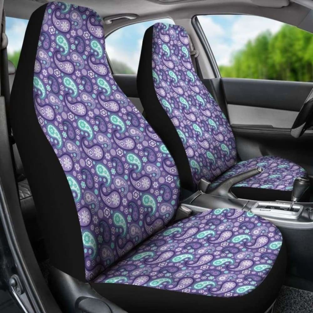 Purple And Teal Paisley Pattern Car Seat Covers 105905 - YourCarButBetter