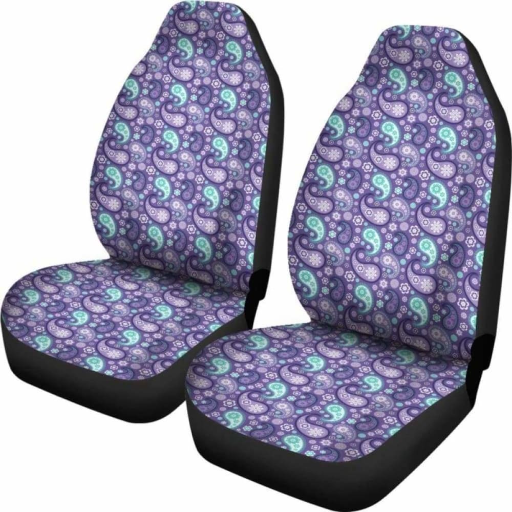 Purple And Teal Paisley Pattern Car Seat Covers 105905 - YourCarButBetter