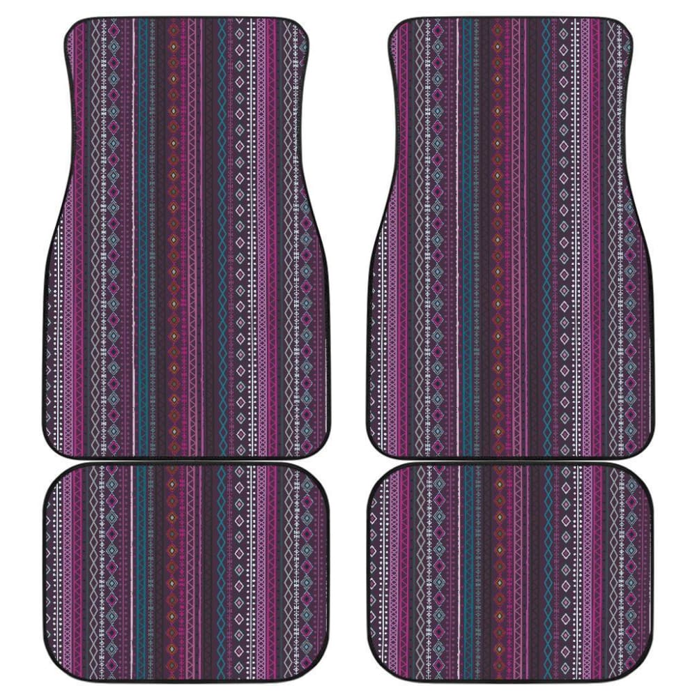 Purple Boho Stripes Decor Cl Car Floor Mats 094209 - YourCarButBetter