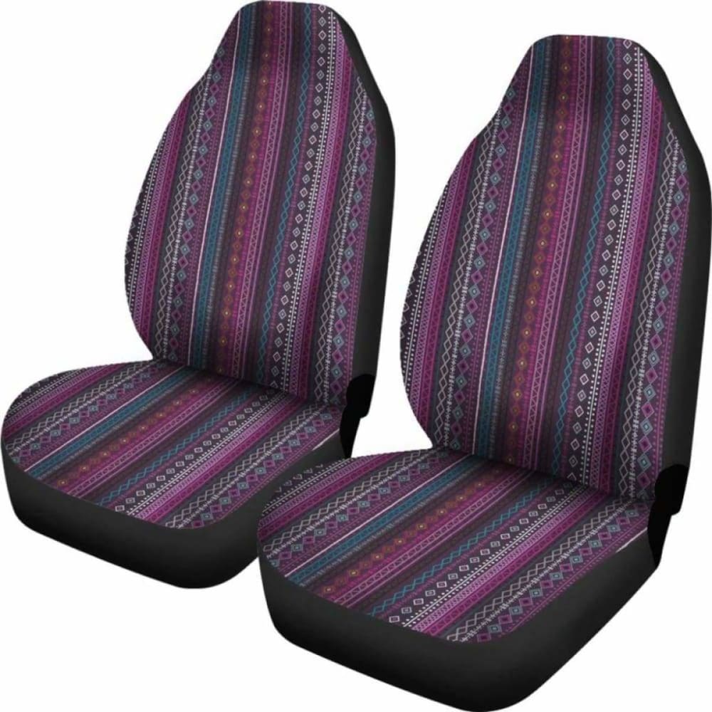 Purple Boho Stripes Decor V3 Car Seat Covers 105905 - YourCarButBetter