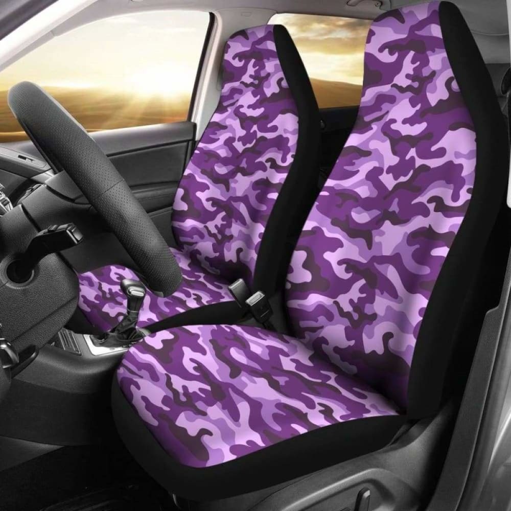 Purple Camouflage Car Seat Covers 112608
