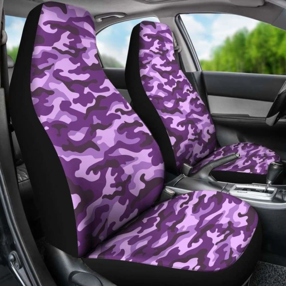 Purple Camouflage Car Seat Covers 112608