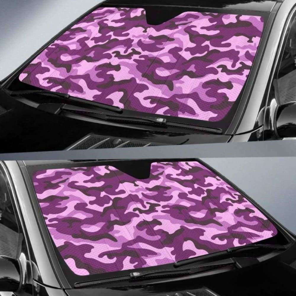 Purple Camouflage Car Sun Shades 172609 - YourCarButBetter