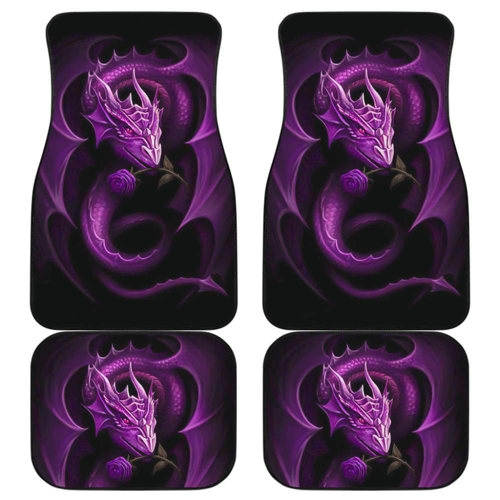 Purple Dragon Rose Art Design Car Floor Mats Fantasy 210303