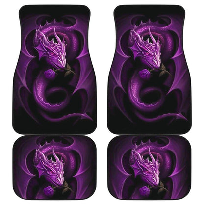 Purple Dragon Rose Art Design Car Floor Mats Fantasy 210303