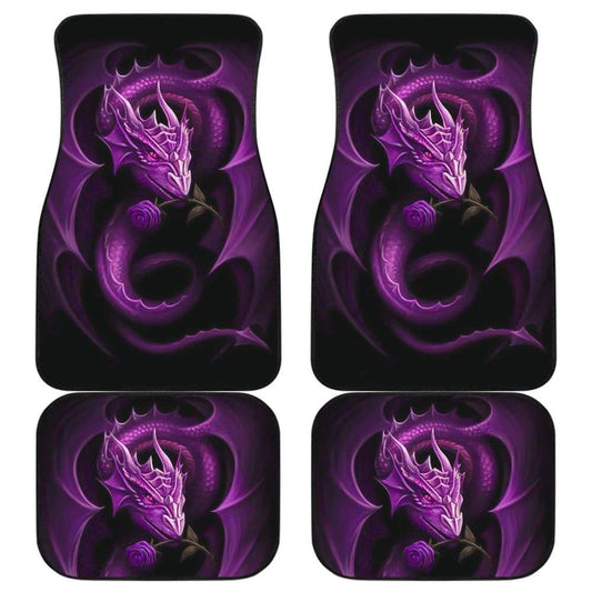 Purple Dragon Rose Art Design Car Floor Mats Fantasy 210303
