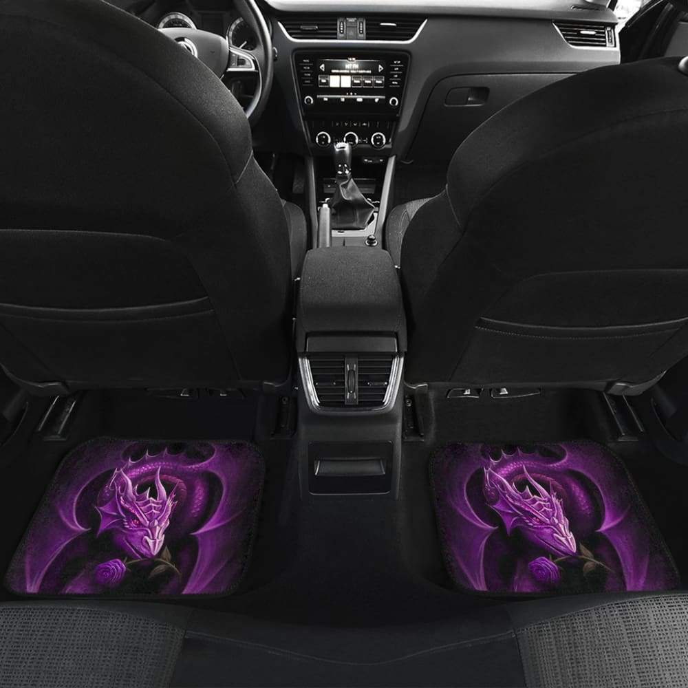 Purple Dragon Rose Art Design Car Floor Mats Fantasy 210303