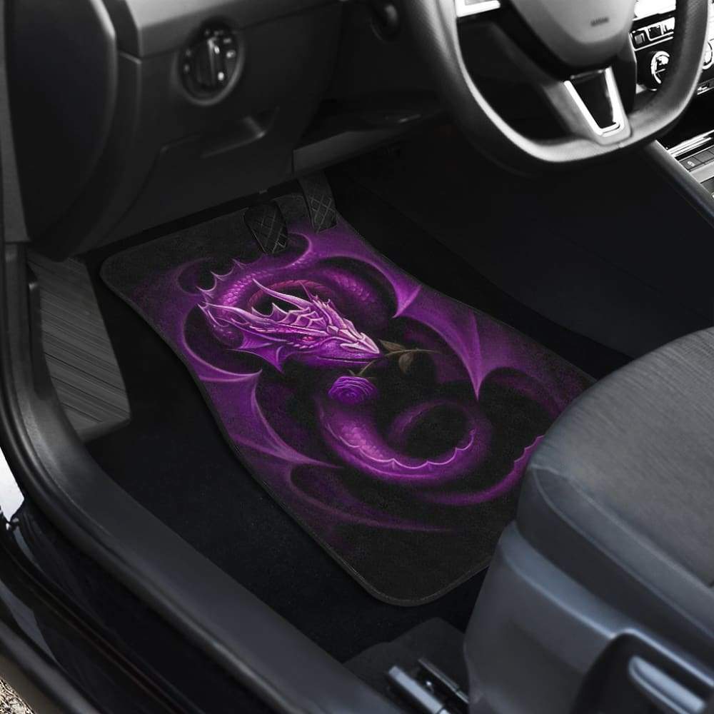 Purple Dragon Rose Art Design Car Floor Mats Fantasy 210303