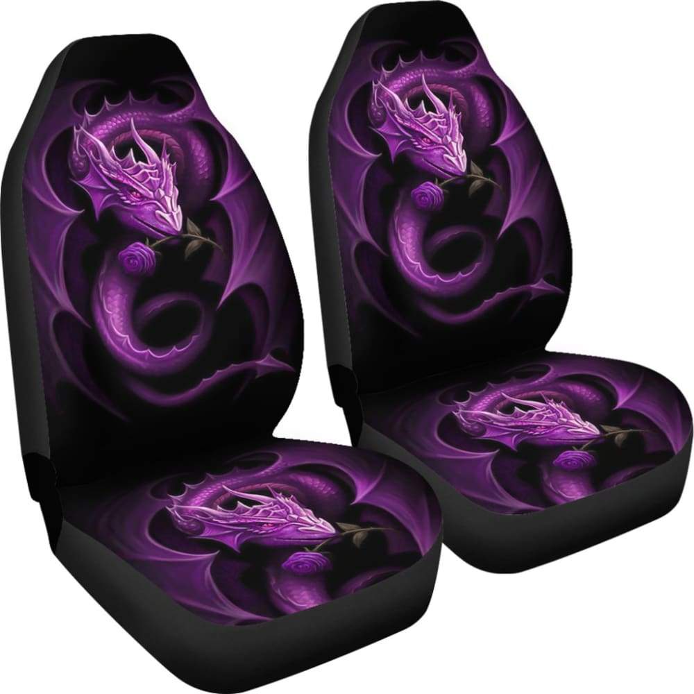 Purple Dragon Rose Art Design Car Seat Covers Fantasy 210303