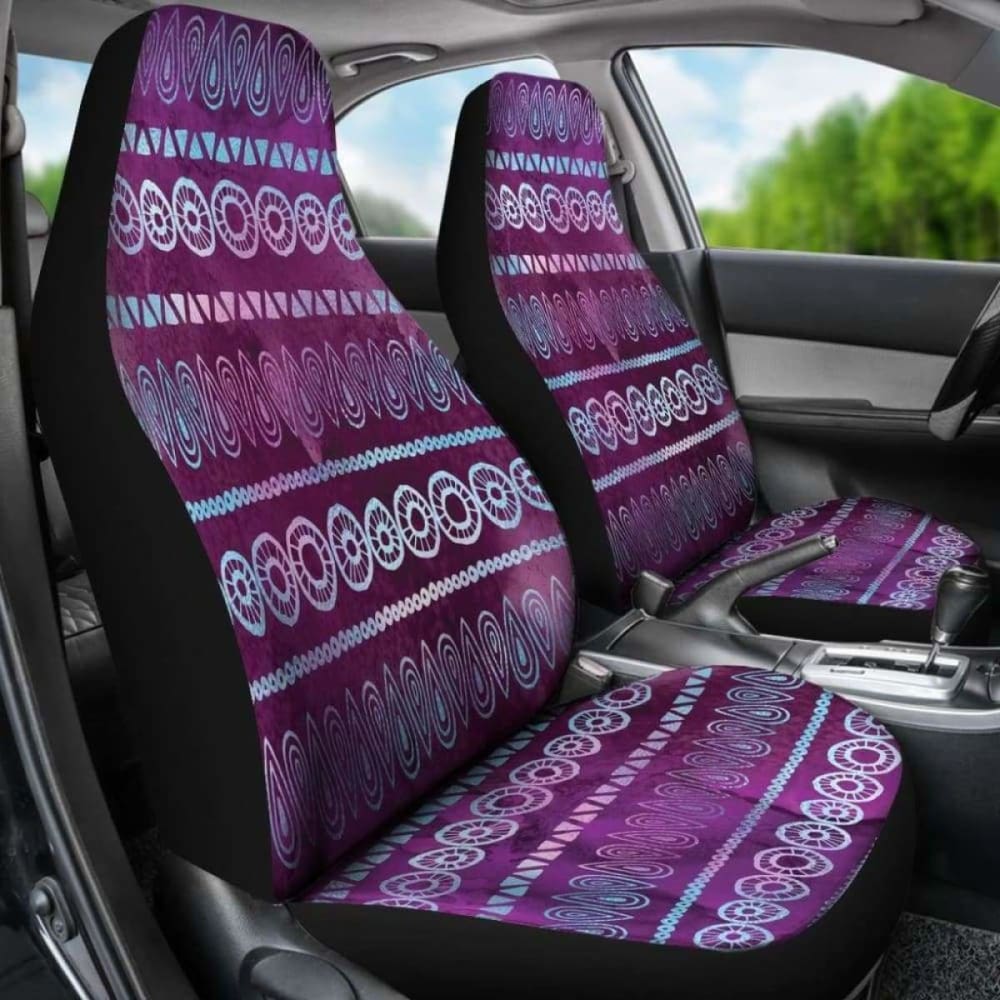 Purple Iridescent Boho Watercolor Pattern Car Seat Covers 174914 - YourCarButBetter