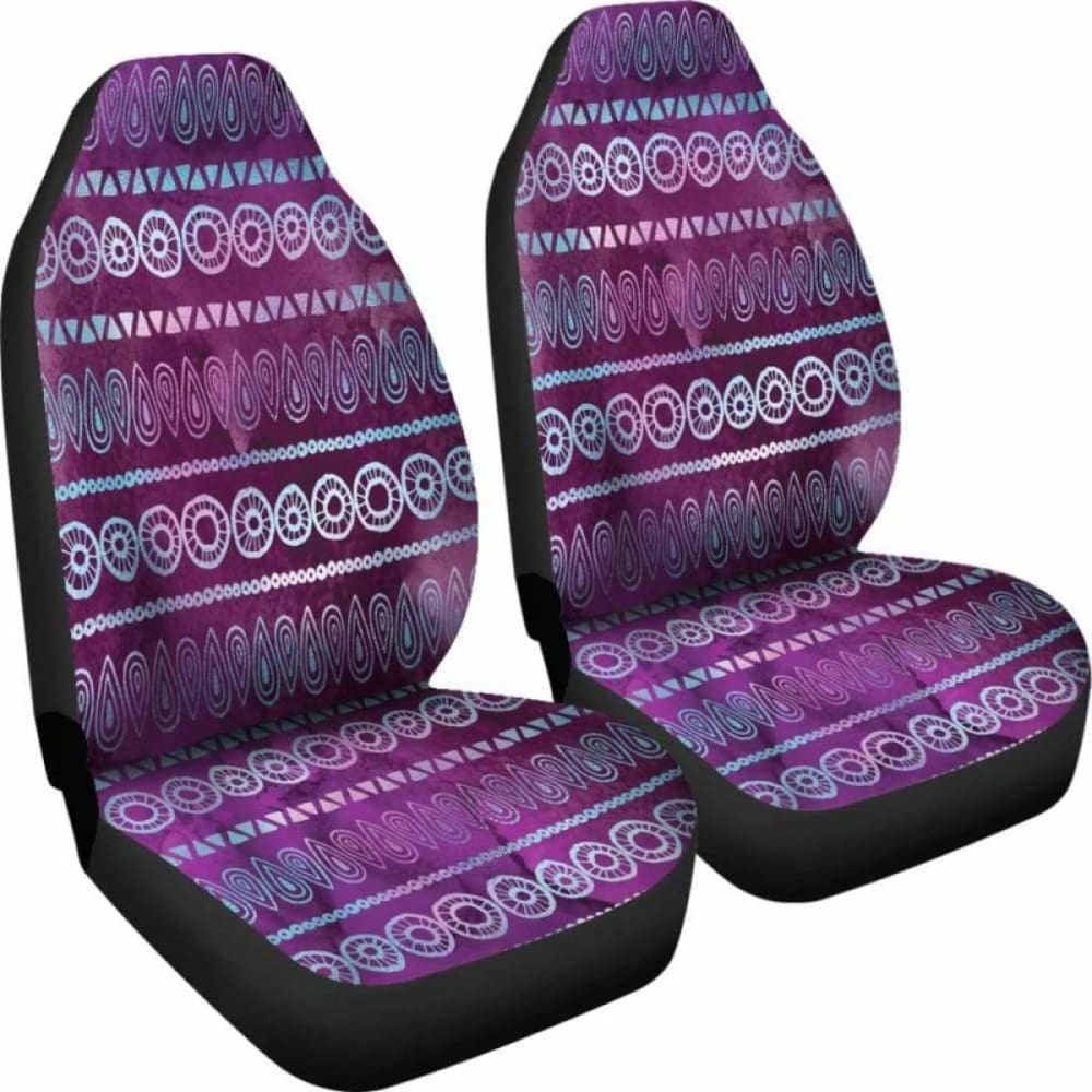 Purple Iridescent Boho Watercolor Pattern Car Seat Covers 174914 - YourCarButBetter