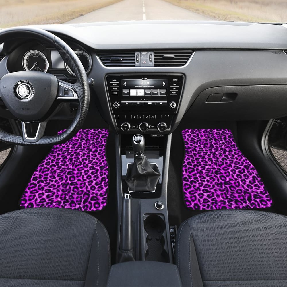 Purple Leopard Skin Print Car Floor Mats 211504 - YourCarButBetter
