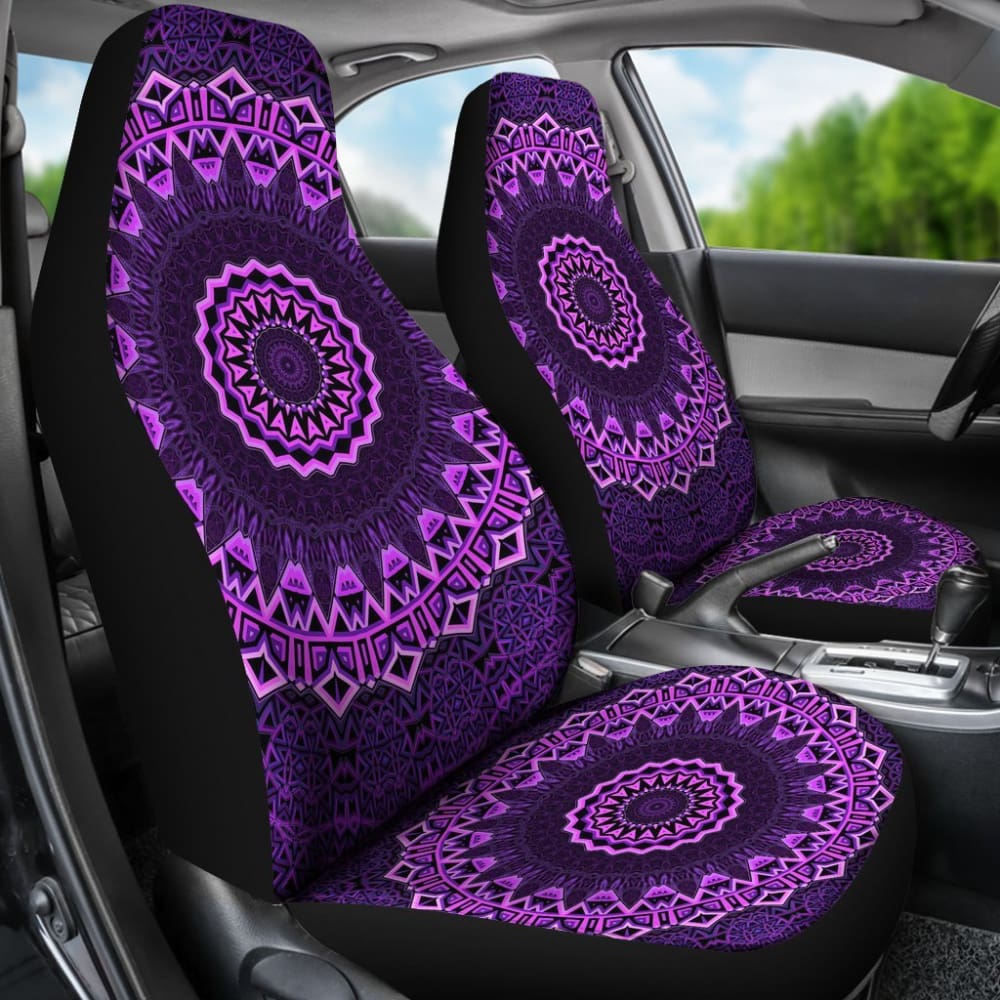Purple Mandala Car Seat Covers 093223 - YourCarButBetter