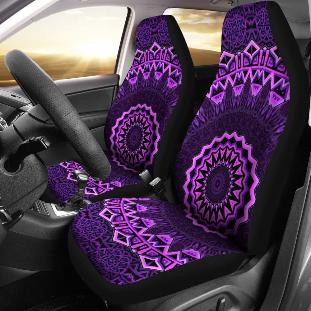 Purple Mandala Car Seat Covers 093223 - YourCarButBetter