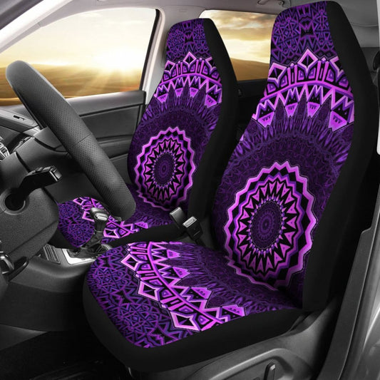 Purple Mandala Car Seat Covers 093223 - YourCarButBetter