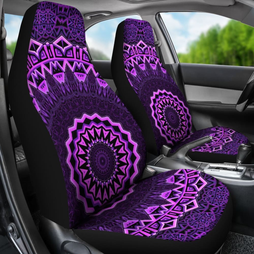 Purple Mandala Car Seat Covers 093223 - YourCarButBetter