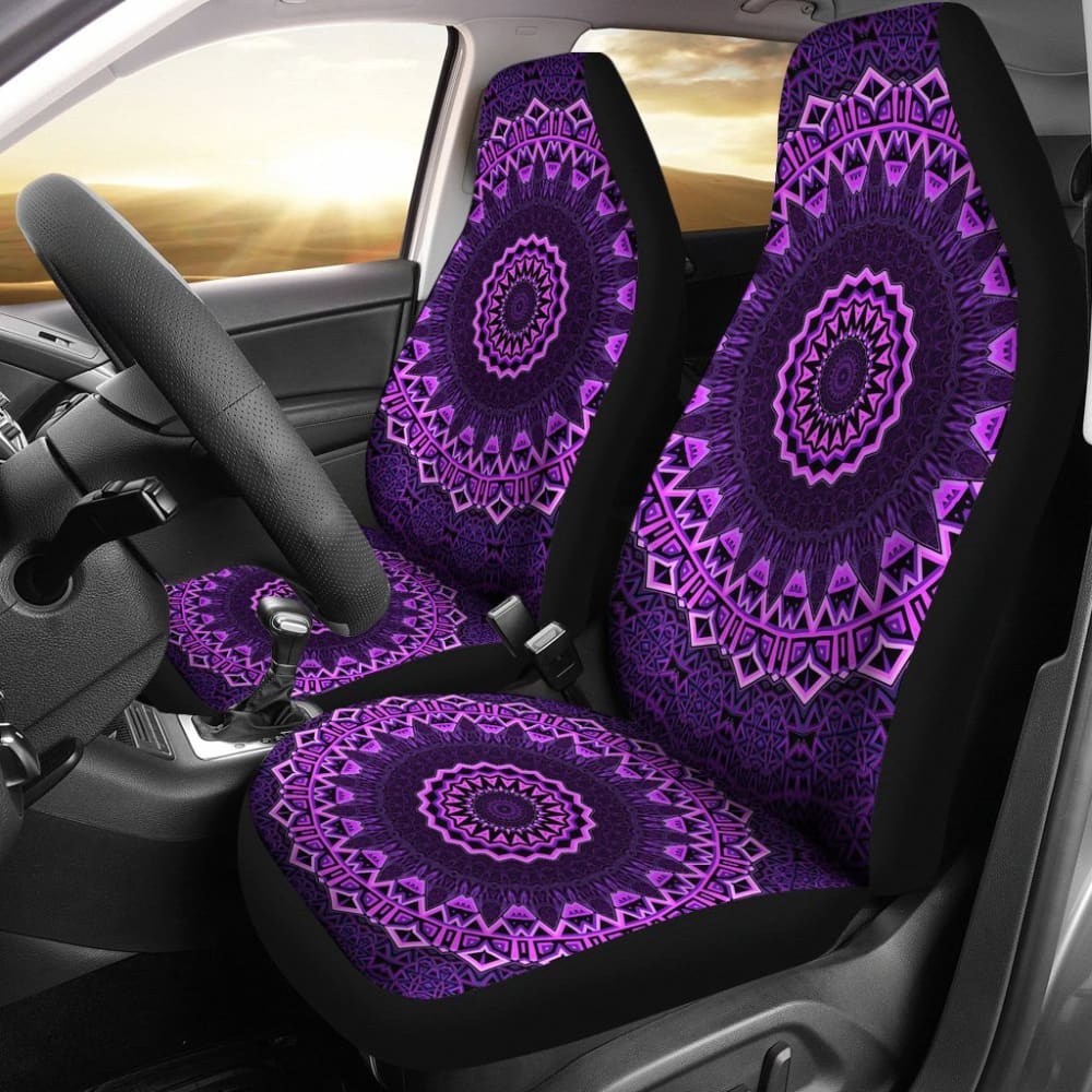 Purple Mandala Car Seat Covers 093223 - YourCarButBetter