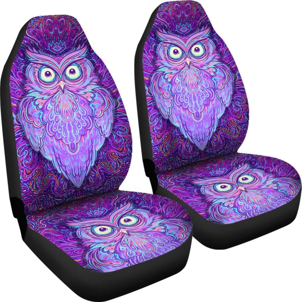 Purple Mandala Owl Car Seat Cover 094209 - YourCarButBetter