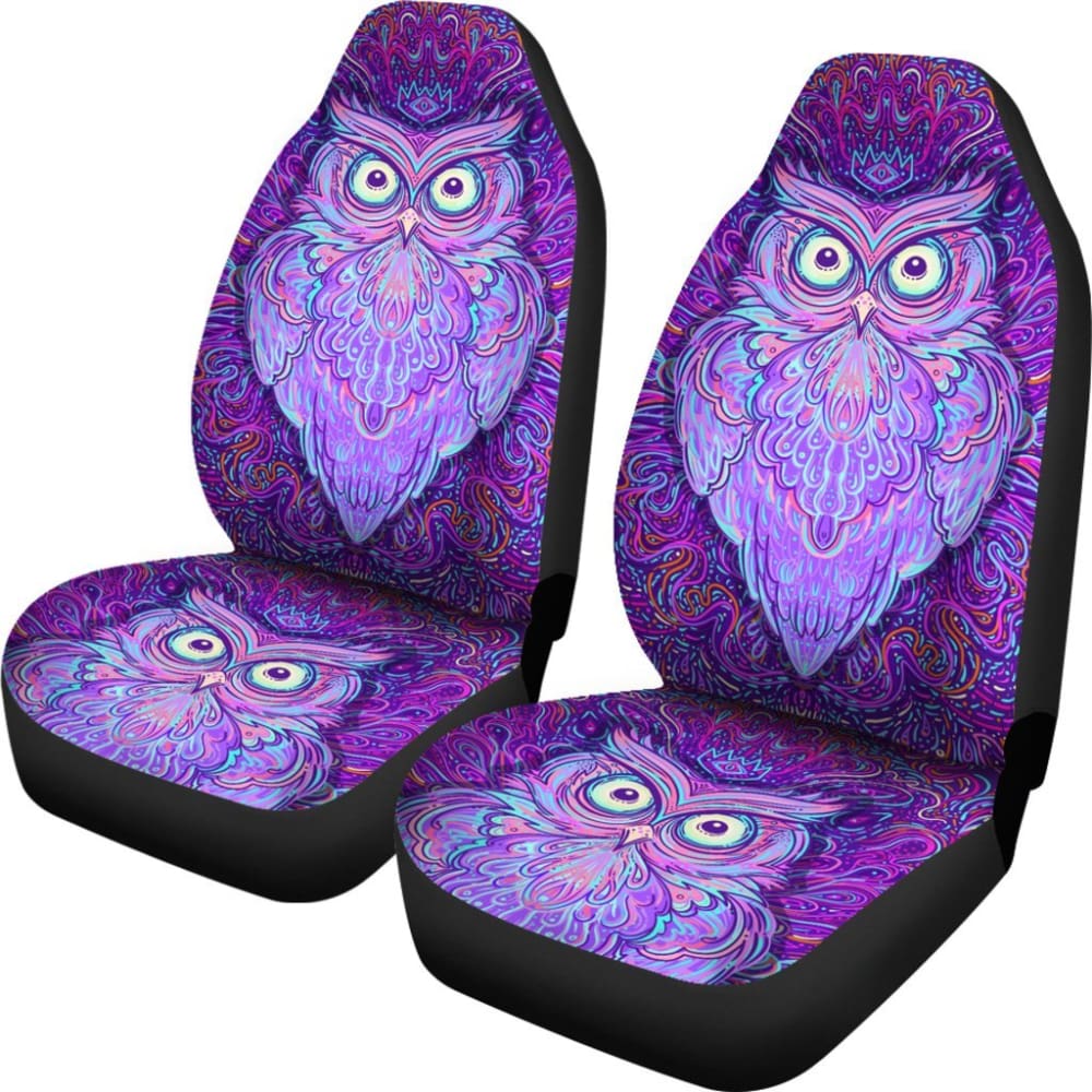 Purple Mandala Owl Car Seat Cover 094209 - YourCarButBetter