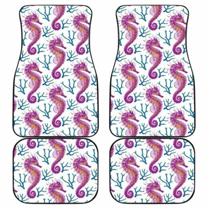 Purple Seahorse Blue Coral Pattern Front And Back Car Mats 174914 - YourCarButBetter