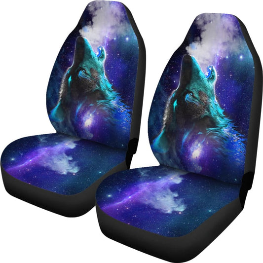 Purple Starry Sky Wolf Car Seat Covers 211602