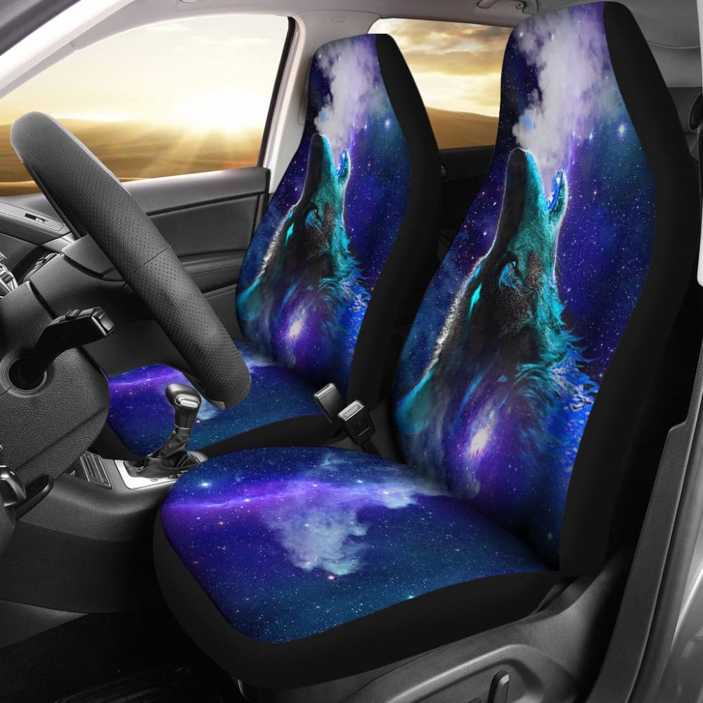 Purple Starry Sky Wolf Car Seat Covers 211602
