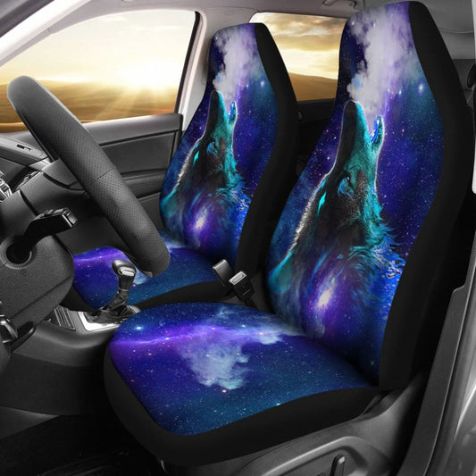 Purple Starry Sky Wolf Car Seat Covers 211602