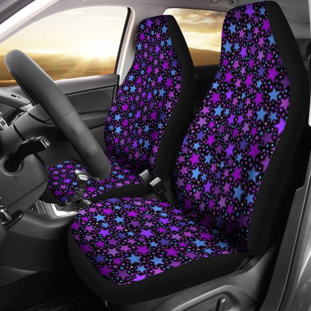 Purple Stars Car Seat Covers 101819 - YourCarButBetter