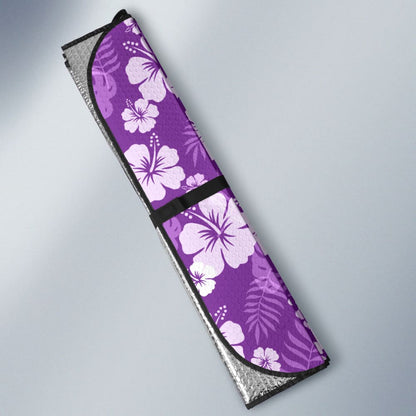 Purple With White Hibiscus Flowers Car Auto Sun Shades 210901 - YourCarButBetter
