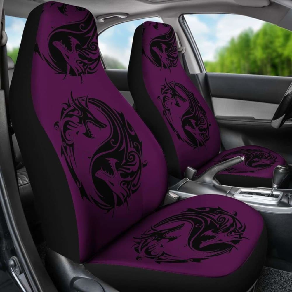 Purple Yin Yang Dragons Car Seat Covers 154230 - YourCarButBetter