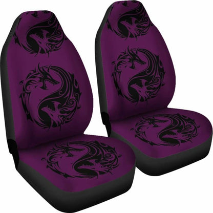 Purple Yin Yang Dragons Car Seat Covers 154230 - YourCarButBetter