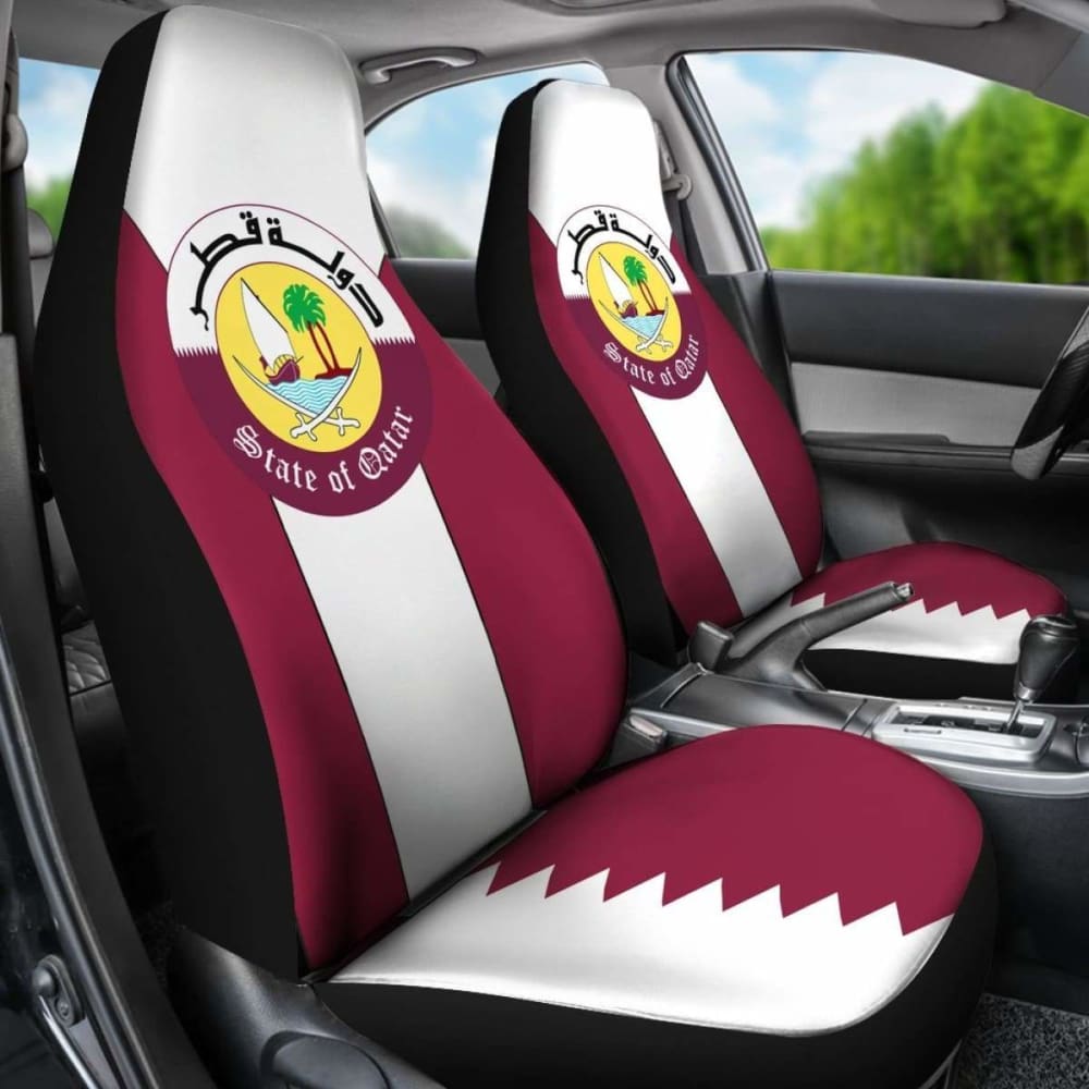 Qatar Coat Of Arms Car Seat Cover Amazing 105905 - YourCarButBetter