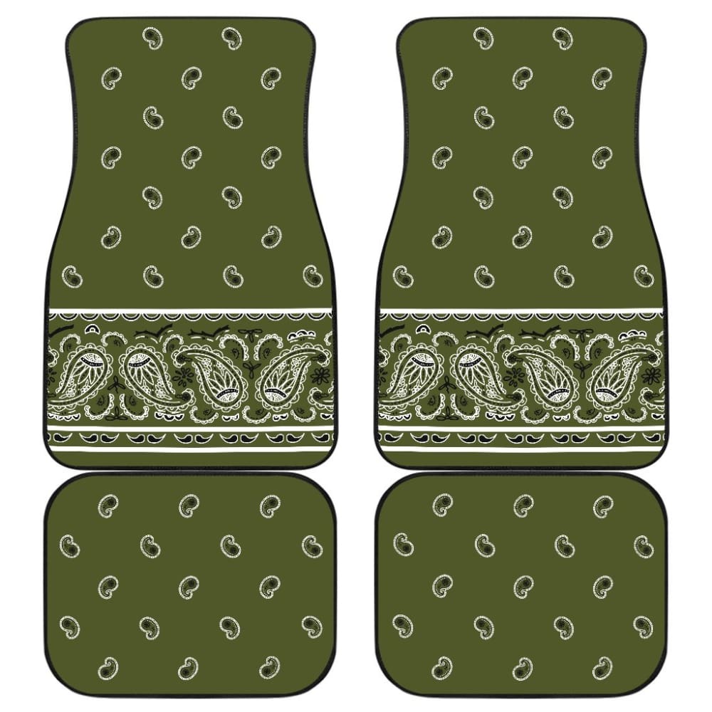 Quad Army Green Bandana Car Mats - Fancy 101819 - YourCarButBetter