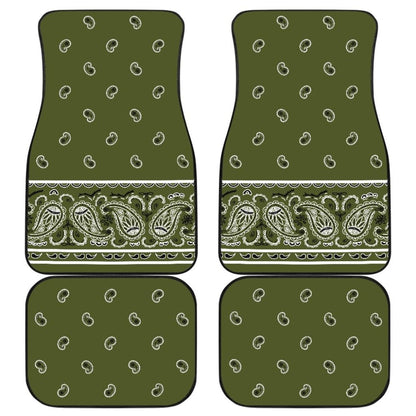 Quad Army Green Bandana Car Mats - Fancy 101819 - YourCarButBetter