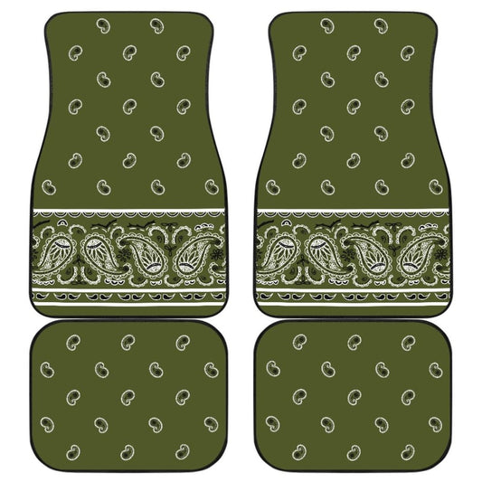Quad Army Green Bandana Car Mats - Fancy 101819 - YourCarButBetter