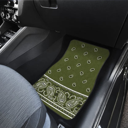 Quad Army Green Bandana Car Mats - Fancy 101819 - YourCarButBetter