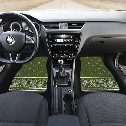 Quad Army Green Bandana Car Mats - Fancy 101819 - YourCarButBetter