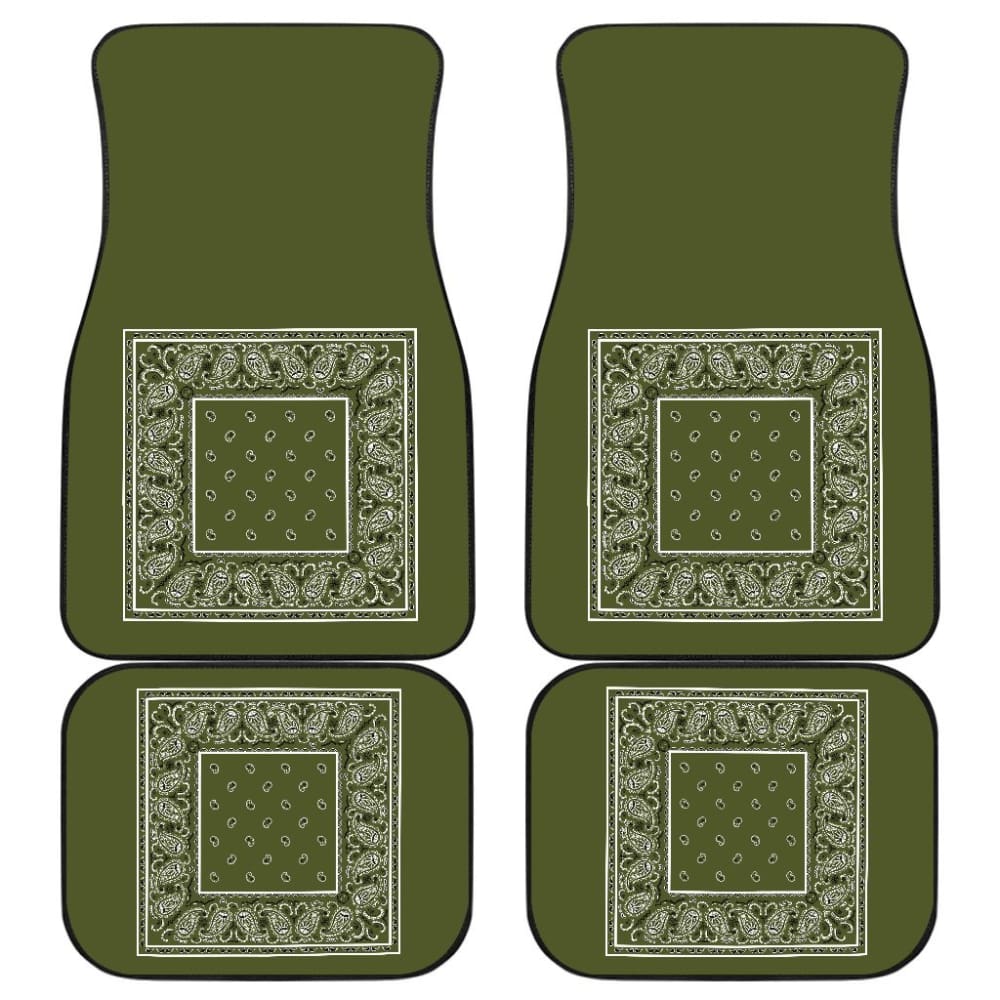 Quad Army Green Bandana Car Mats - Minimal 101819 - YourCarButBetter