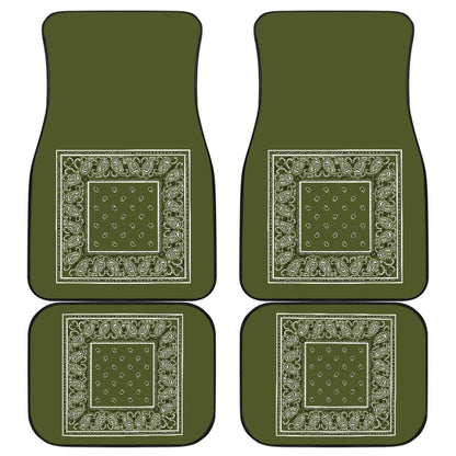 Quad Army Green Bandana Car Mats - Minimal 101819 - YourCarButBetter