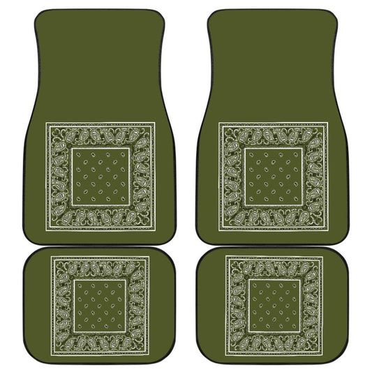 Quad Army Green Bandana Car Mats - Minimal 101819 - YourCarButBetter