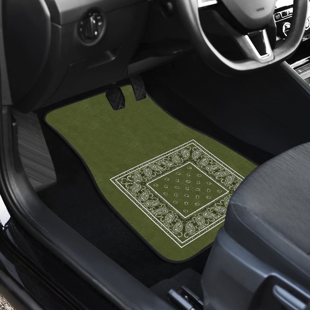 Quad Army Green Bandana Car Mats - Minimal 101819 - YourCarButBetter