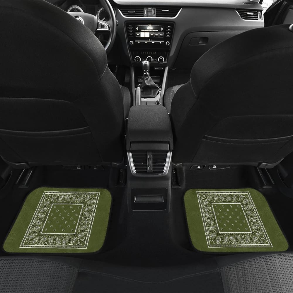 Quad Army Green Bandana Car Mats - Minimal 101819 - YourCarButBetter